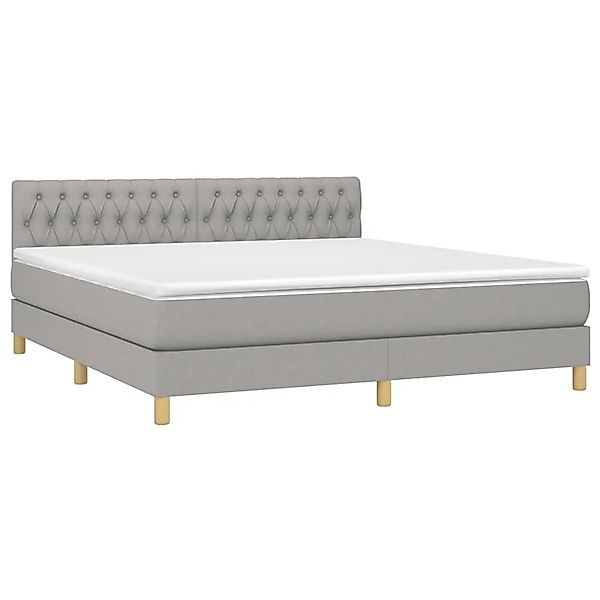 vidaXL Boxspringbett mit Matratze Hellgrau 180x200 cm Stoff 3140873 günstig online kaufen