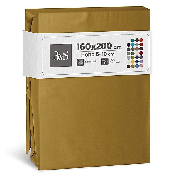 BETTWAESCHE-MIT-STIL Spannbettlaken Mako Satin Spannbettlaken, Topper günstig online kaufen