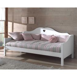 Kojenbett weiß im Landhausstil 95 cm Kopfteil günstig online kaufen