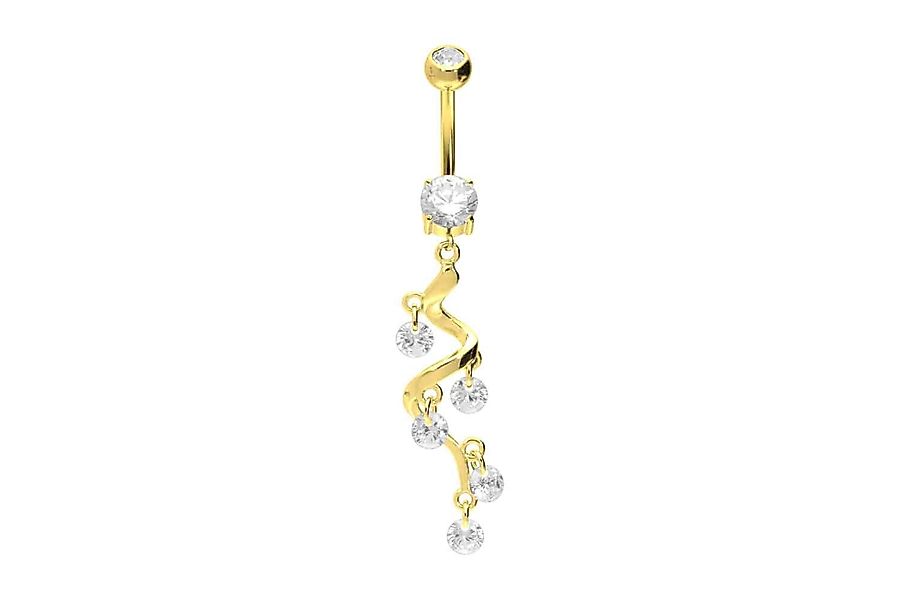 PIERCINGLINE Bauchnabelpiercing Chirurgenstahl Bananabell KRISTALLRANKE (Ba günstig online kaufen