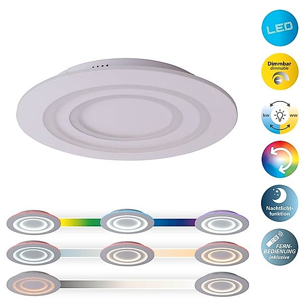 näve LED Deckenleuchte »Mirel« LED-Modul 1 Stk. warmweiß - kaltweiß RGB, CC günstig online kaufen