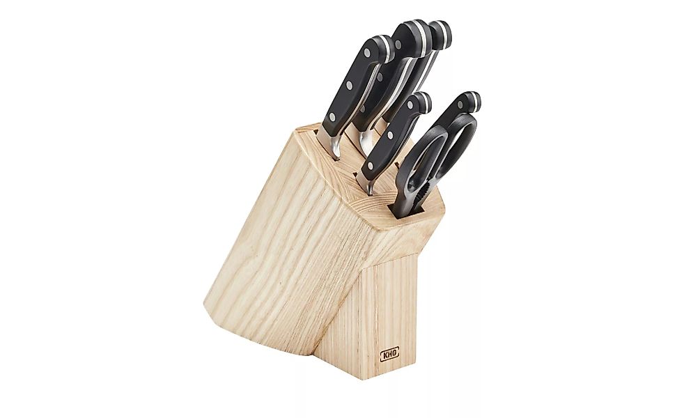 KHG Messerblock, 7-teilig - holzfarben - Messer & Besteck > Küchenmesser > günstig online kaufen