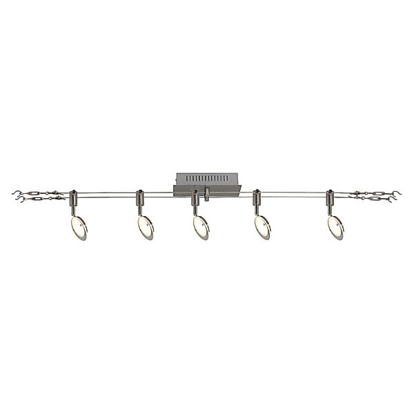 Näve LED-Seilsystem-Deckenspots Rund Tony Stahl-Blank 14 cm x 120 cm x 1,4 günstig online kaufen