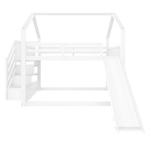 Gotagee Hochbett Etagenbett mit Stauraumtreppe und Rutsche Kinderbett Massi günstig online kaufen