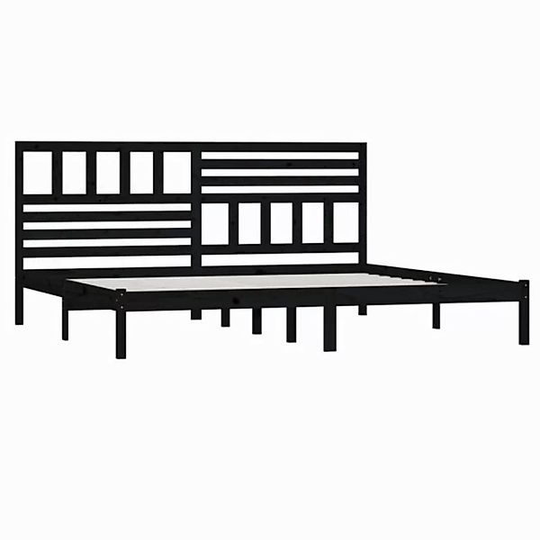 furnicato Bettgestell Massivholzbett Schwarz Kiefer 200x200 cm (1-tlg) günstig online kaufen