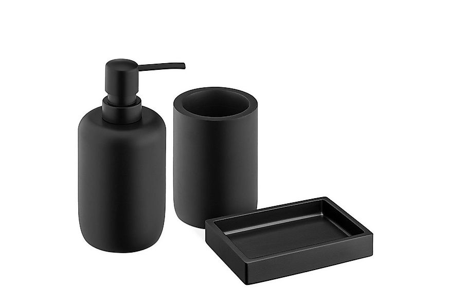 Navaris Badaccessoire-Set Badezimmer Set 3-teilig - Zahnputzbecher Seifensp günstig online kaufen