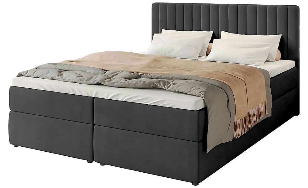 Boxbett mit Bettkasten und Topper Drayton ¦ schwarz ¦ Maße (cm): B: 140 H: günstig online kaufen