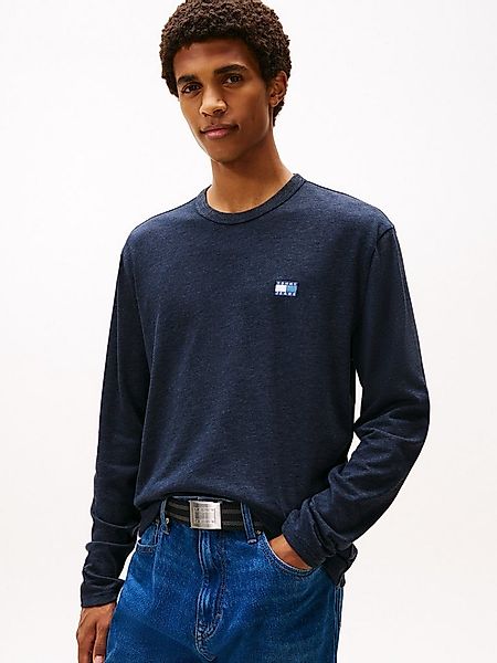 Tommy Jeans Langarmshirt TJM REG BADGE Jersey, Rundhals, meliert, regular f günstig online kaufen