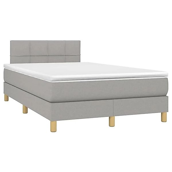 vidaXL Boxspringbett mit Matratze Hellgrau 120x190 cm Stoff 3269772 günstig online kaufen
