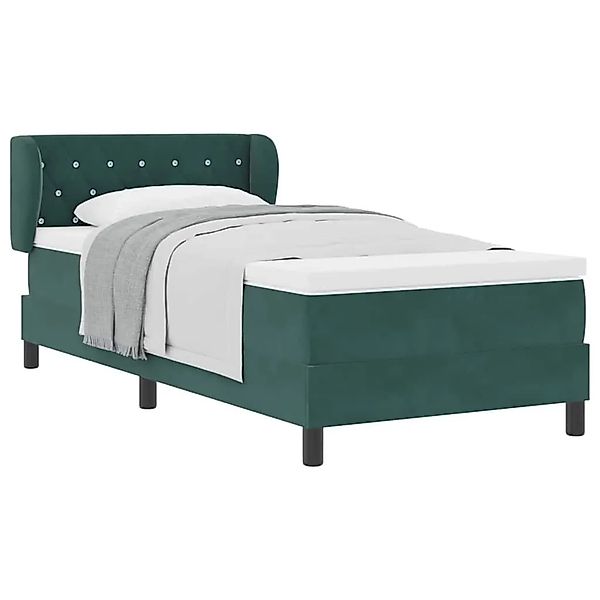 vidaXL Boxspringbett mit Matratze Dunkelgrün 90 x 200 cm Samt 3340319 günstig online kaufen