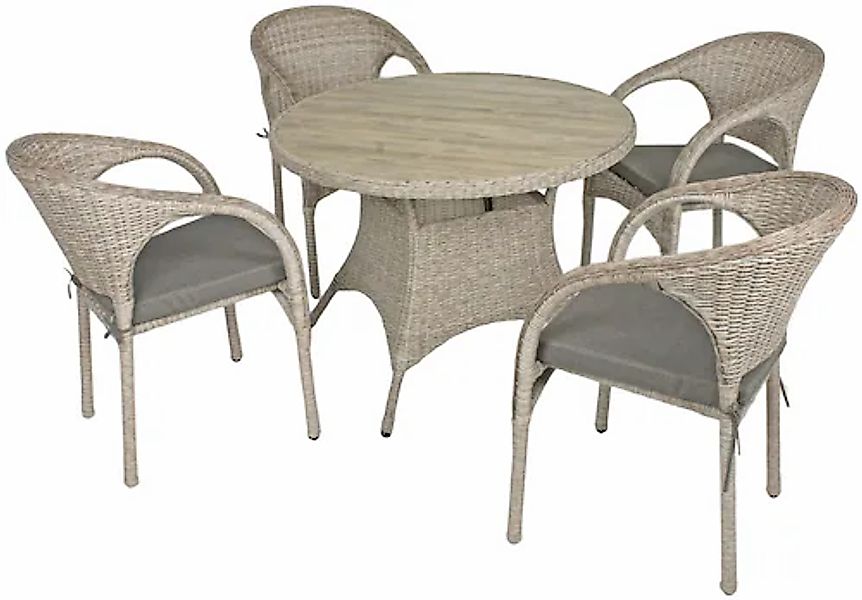 Garden Pleasure Garten-Essgruppe »BASTIA« 5 Stk. tlg. mit bequemer Polsteru günstig online kaufen