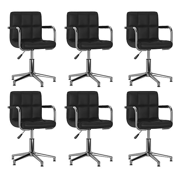 vidaXL Esszimmerstühle 6 Stk Drehbar Schwarz Kunstleder 3088083 günstig online kaufen