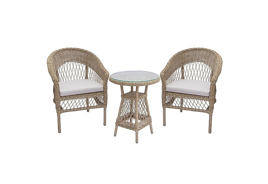 riess-ambiente Balkonset ELYSEE natur / grau Aluminium Polyrattan · Outdoor günstig online kaufen