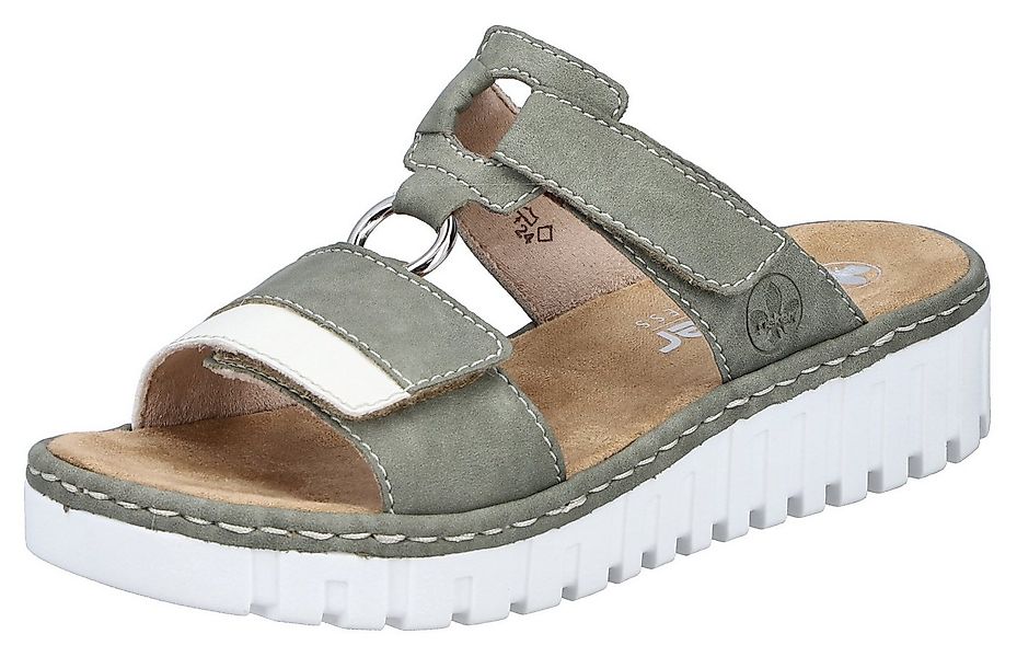 Rieker Keilpantolette Sommerschuh, Strandschuh, Keilabsatz, mit zwei Klettv günstig online kaufen