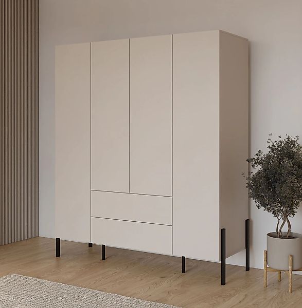 Home affaire Drehtürenschrank "Jukon, moderner Kleiderschrank mit Metallfüß günstig online kaufen