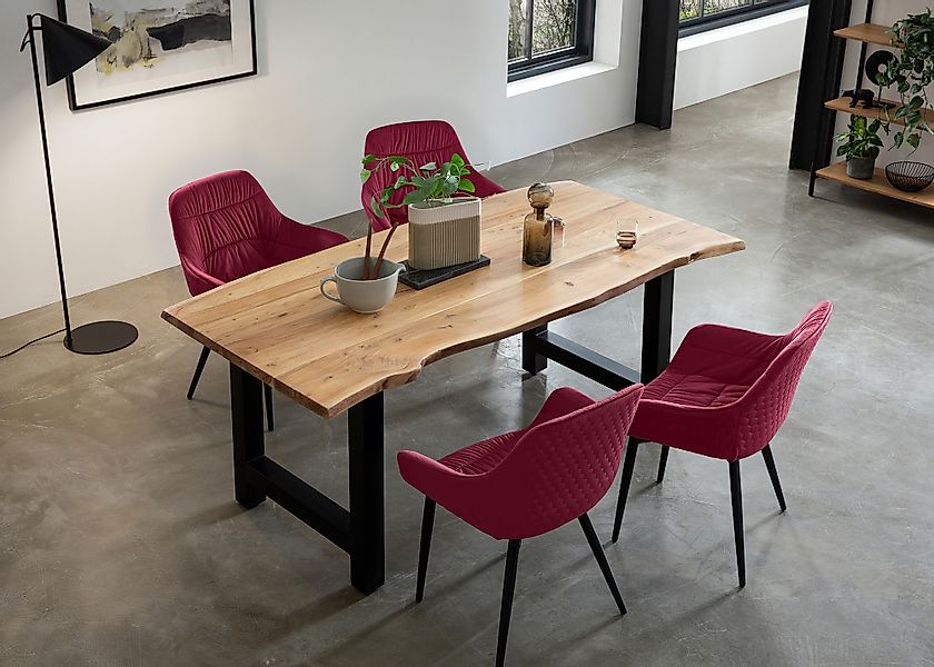 SalesFever Essgruppe »Esszimmerausstattung aus Holz und Metall«, (Set, 5 tl günstig online kaufen