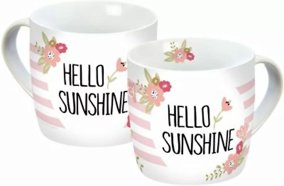 Infinite "Kaffeebecher ""Hello Sunshine"", 300ml" hellblau/rosa günstig online kaufen
