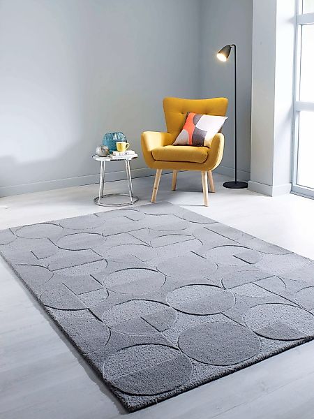 FLAIR RUGS Wollteppich »Gigi«, 8 mm Höhe, aus 100% Wolle, geometrisches Des günstig online kaufen