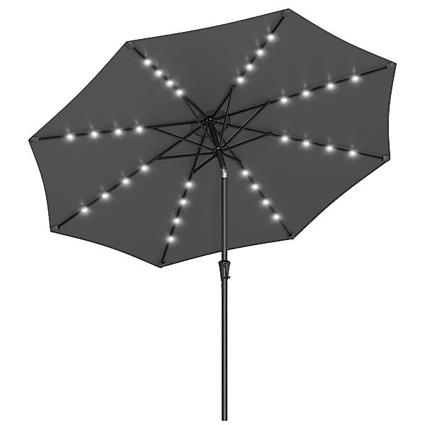 SONGMICS Sonnenschirm, ∅300cm,mit LED-Solar-Beleuchtung,UPF50+,ohne Ständer günstig online kaufen