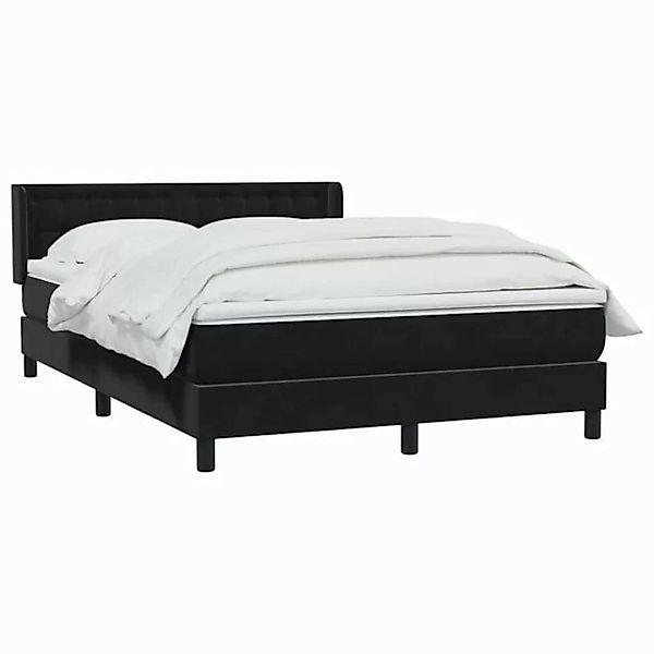 vidaXL Bett Boxspringbett mit Matratze Schwarz 140x210 cm Samt günstig online kaufen