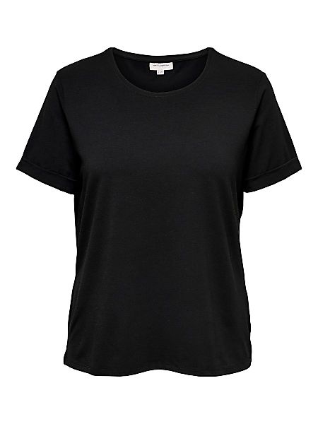 ONLY Einfarbiges Curvy T-shirt Damen Schwarz günstig online kaufen