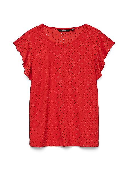 Vero Moda Rundhalsshirt VMTASSA SL FRILL TOP NOOS günstig online kaufen