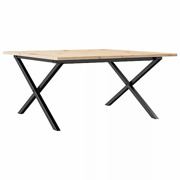 vidaXL Couchtisch X-Gestell 90x90x45cm Massivholz Kiefer und Gusseisen günstig online kaufen