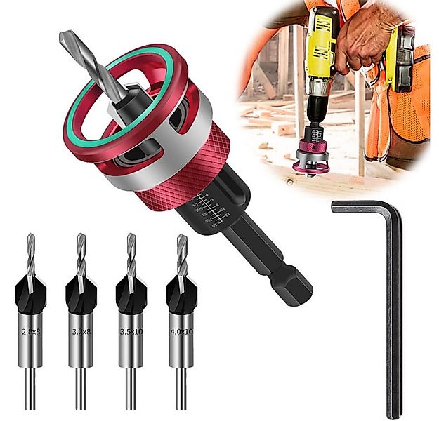 JOYOLEDER Senkbohrer 6 tlg Kegelsenker-Bohrer-Set, Bohrsenker mit Tiefenans günstig online kaufen