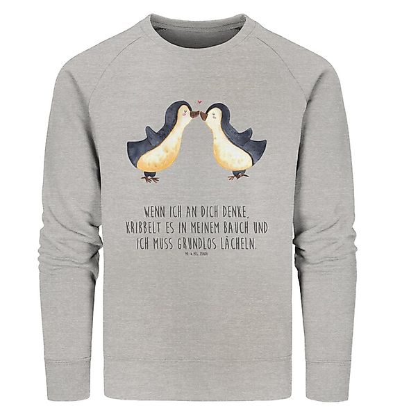 Mr. & Mrs. Panda Longpullover Pinguine Kuss Größe XXL - Heather Grey - Gesc günstig online kaufen