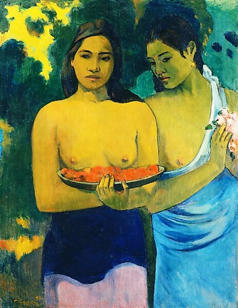 Poster / Leinwandbild - Zwei Tahitianische Frauen Von Paul Gauguin günstig online kaufen