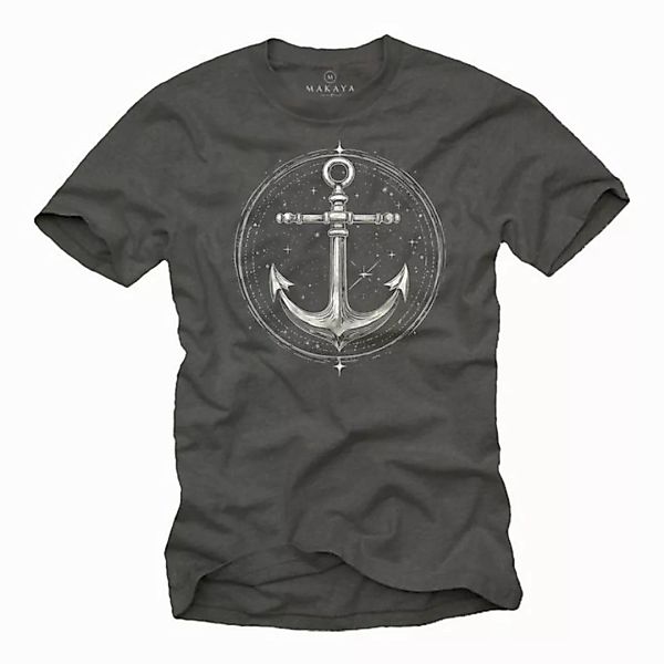 MAKAYA T-Shirt mit Anker Motiv für Männer Tattoo Style Art Design (Schwarz, günstig online kaufen