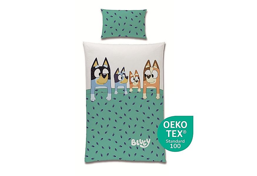 Familando Kinderbettwäsche Bluey "Family" Babygröße 100x135 40x60 cm aus 10 günstig online kaufen