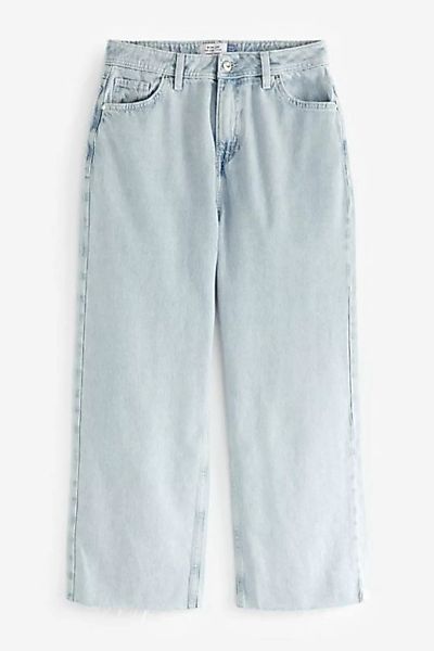 Next Weite Jeans Unversäuberte Cropped-Jeans mit weitem Bein (1-tlg) günstig online kaufen
