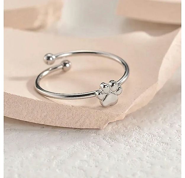Eyecatcher Fingerring Offener süßer Pfotenabdruck Ring silber oder gold One günstig online kaufen