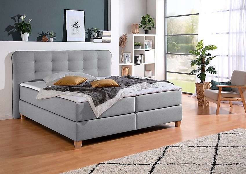 Home affaire Boxspringbett, inklusive Komfortschaum-Topper günstig online kaufen