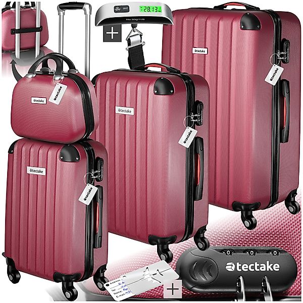 tectake Trolley Hartschalenkoffer-Set, 4 Rollen, 4-teilig, günstig online kaufen
