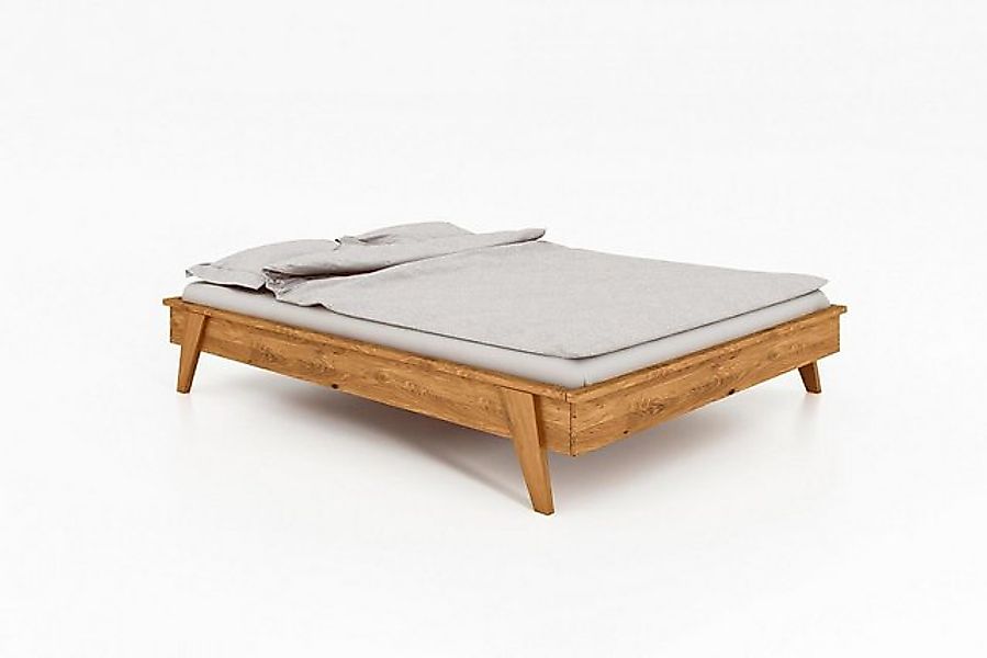 Natur24 Einzelbett Bett Jetro 3 Sonderlänge 100x220 Wildeiche o. Kopfteil m günstig online kaufen