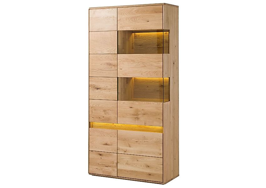 Massivmoebel24 Standvitrine (Vitrine Wildeiche inkl. LED günstig online kaufen