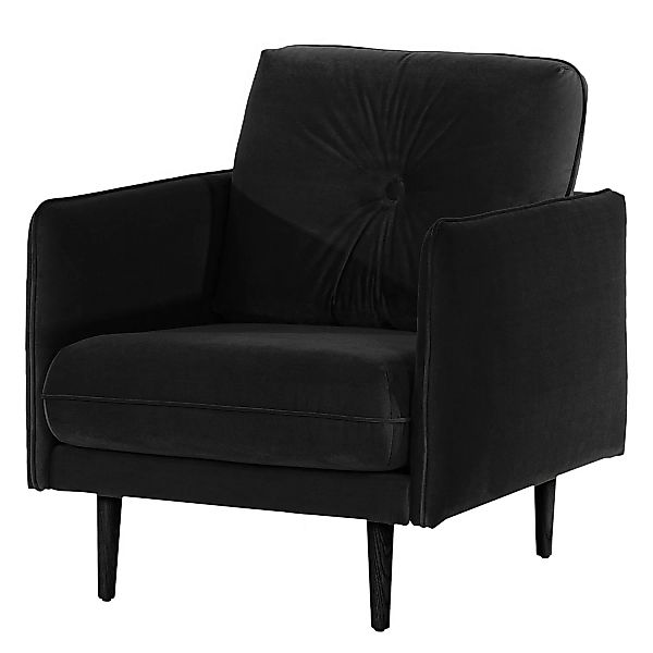 home24 Norrwood Sessel Pigna II Schwarz Samt 83x86x94 cm (BxHxT) günstig online kaufen