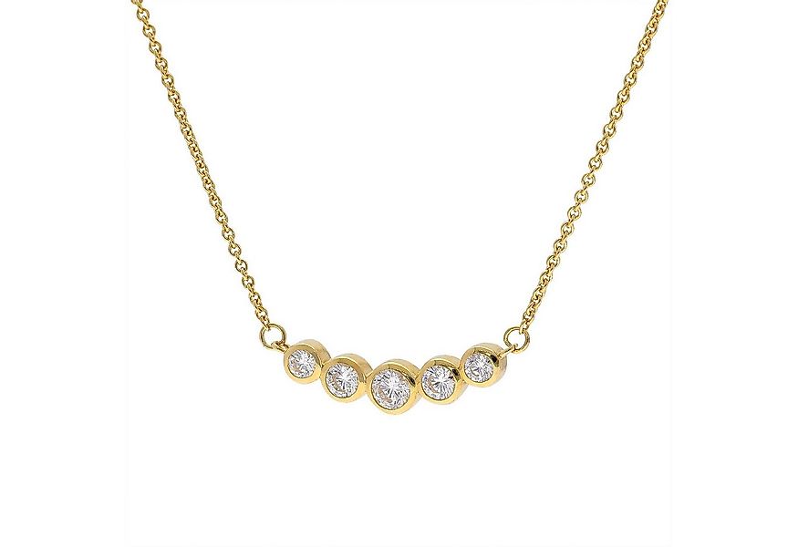 Glizz Collier Damen-Gold 333/8K Zirkonia- günstig online kaufen