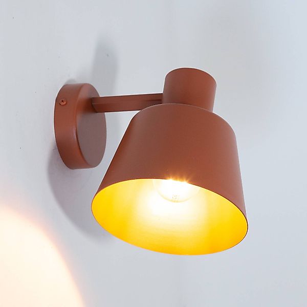 Wandleuchte Dunka, ziegelrot, 1-flammig, Stahl, Höhe 17 cm günstig online kaufen