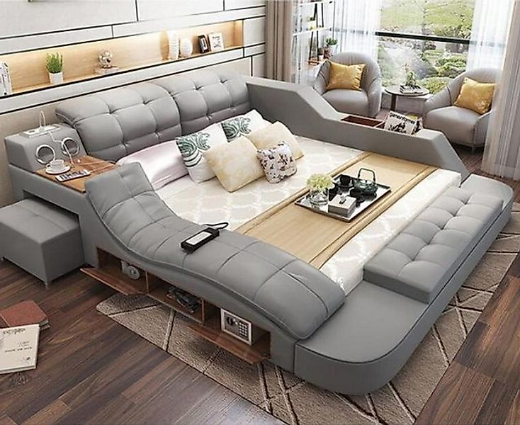 Xlmoebel Multimediabett Neues multifunktionales Lederpolster-Bett in XXL-Gr günstig online kaufen