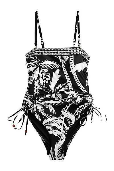 Next Badeanzug Bauchformender Bandeau-Badeanzug mit Beinrüschen (1-St) günstig online kaufen