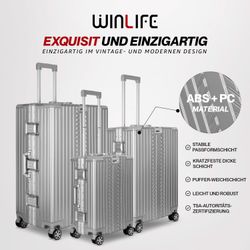 WINLIFE Trolley Hartschalen-Koffer Alu-Rahmen Silber Trolley günstig online kaufen