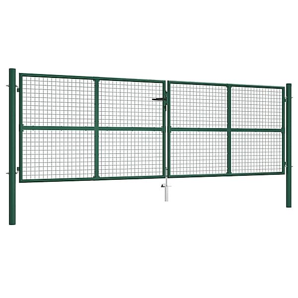 vidaXL Doppelstabmatten-Doppeltor Stahl 390x125 cm Grün 145749 günstig online kaufen