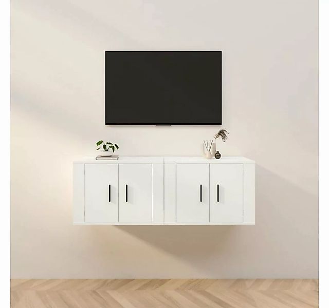 furnicato TV-Schrank TV-Wandschränke 2 Stk. Weiß 57x34,5x40 cm günstig online kaufen