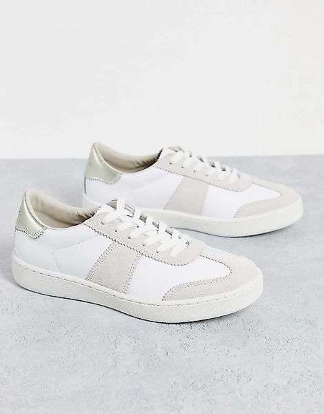Karen Millen ‑ Sneaker in Weiß mit Seitenstreifen günstig online kaufen