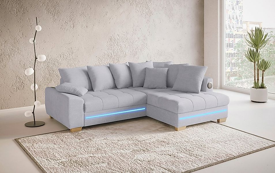 Mr. Couch Ecksofa »Nikita II, L-Form«, mit Kaltschaum, RGB-LED, Soundsystem günstig online kaufen