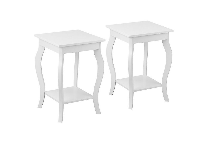COSTWAY Nachttisch (2-St), mit Ablage&geschwungenen Beinen, Holz, 40x40x60c günstig online kaufen