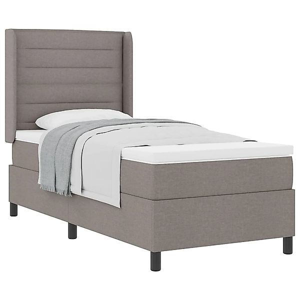 vidaXL Boxspringbett mit Matratze mit Kopfteil Taupe 80 x 200 cm Stoff 3341 günstig online kaufen